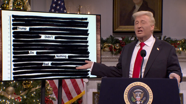 <p>Saturday Night Live's cold open mocked President Donald Trump over the heavily redacted Epstein files, and his renaming of the Kennedy Center in a scathing Christmas episode</p>