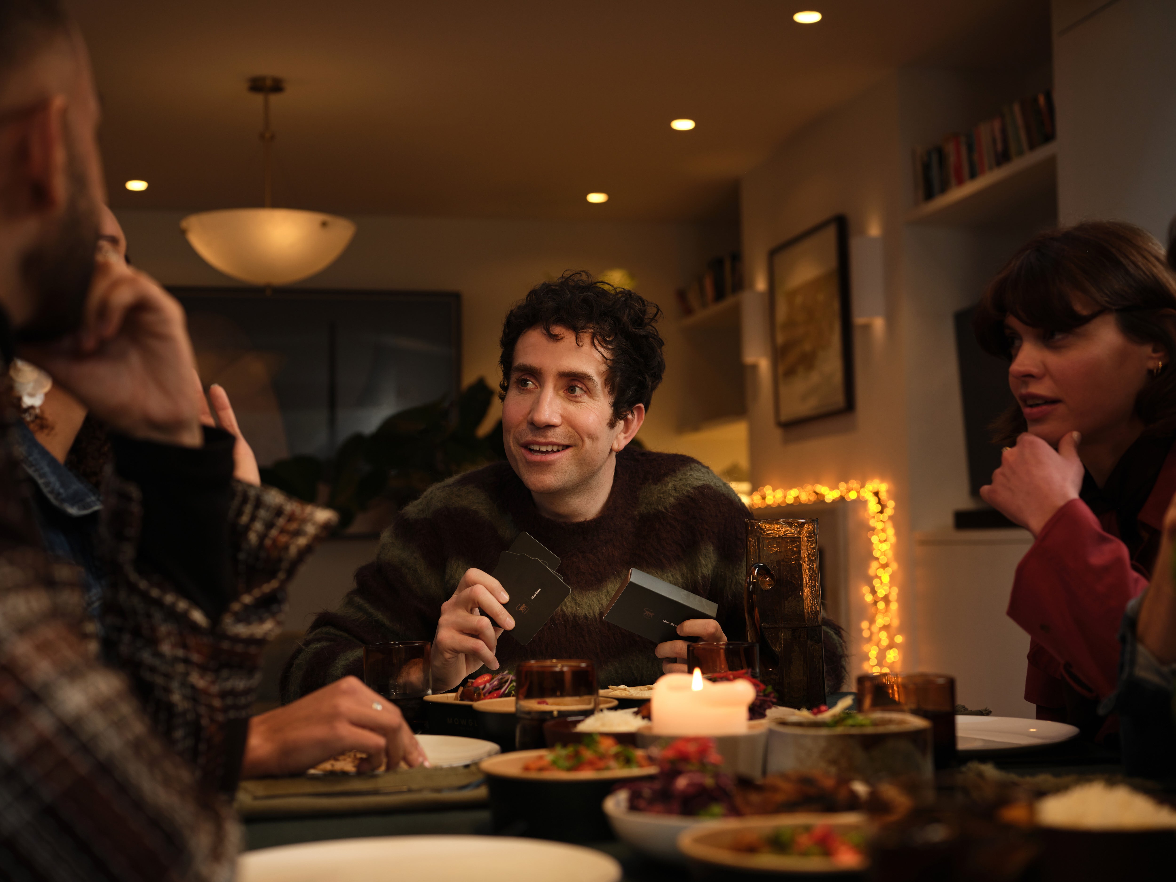 Nick Grimshaw enjoying dinner chatter (Uber Eats/PA)