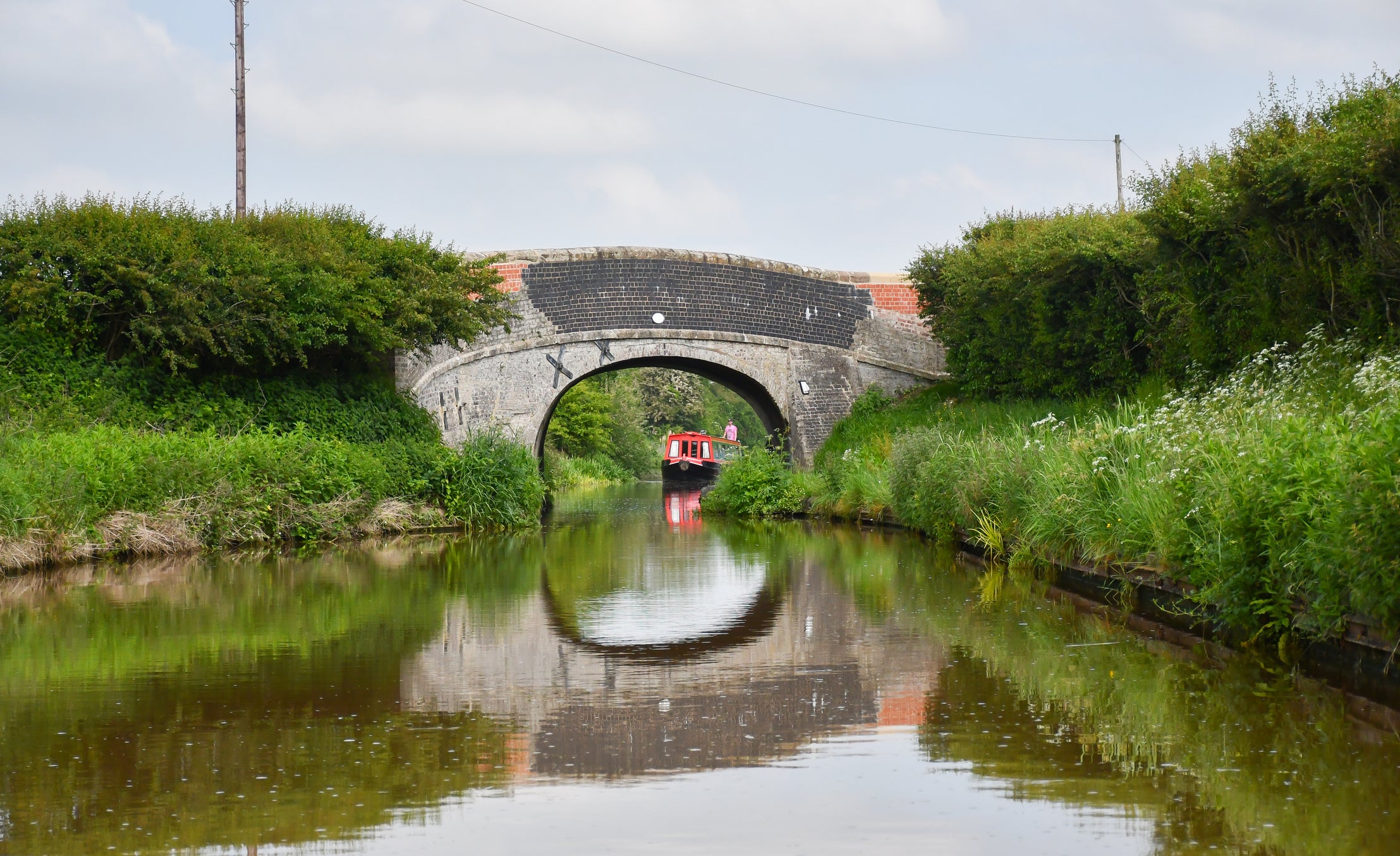 12 people were rescued from boats after a sinkhole opened up on the Shropshire Union Canal during the night