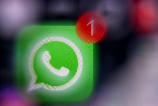 <p>The logo of US instant messaging software Whatsapp displayed on a smartphone's screen, in Frankfurt am Main, western Germany, on 1 December, 2025</p>