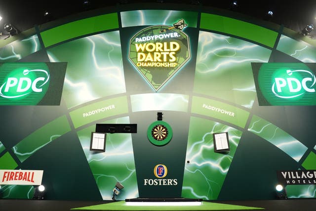 <p>The PDC World Darts Championship stage at Alexandra Palace</p>