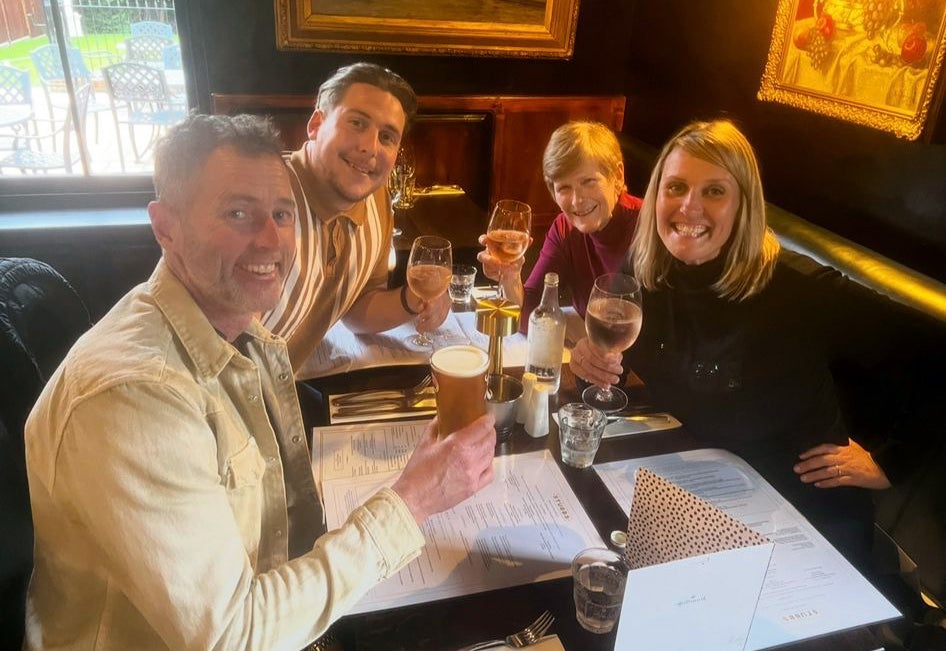 Joe with Craig, Lindsay and his nan