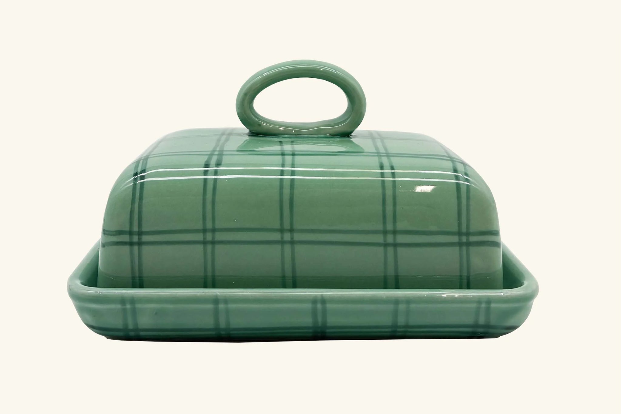 A Gingham butter dish, £72