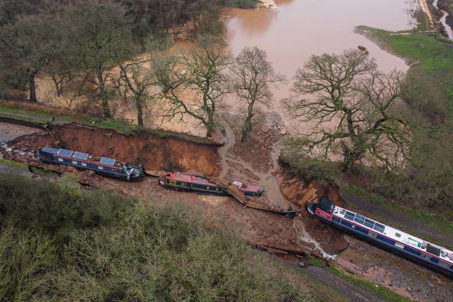 The scene in Whitchurch in Shropshire where emergency services declared a major incident (Andy Kelvin/PA)
