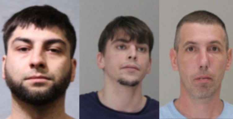 From left to right, Kristians Petrovskis, Romunds Cubrevics and Nurmunds Ulevicus were charged with fraudulent possession of gift cards, a first-degree felony