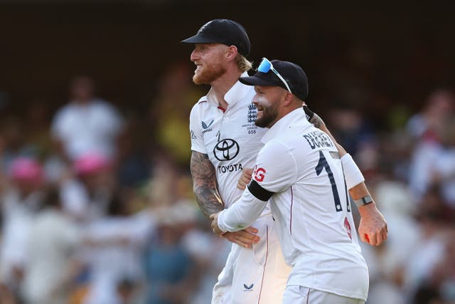<p>Ben Stokes with Ben Duckett during day three of the second Ashes Test between England and Australia</p>