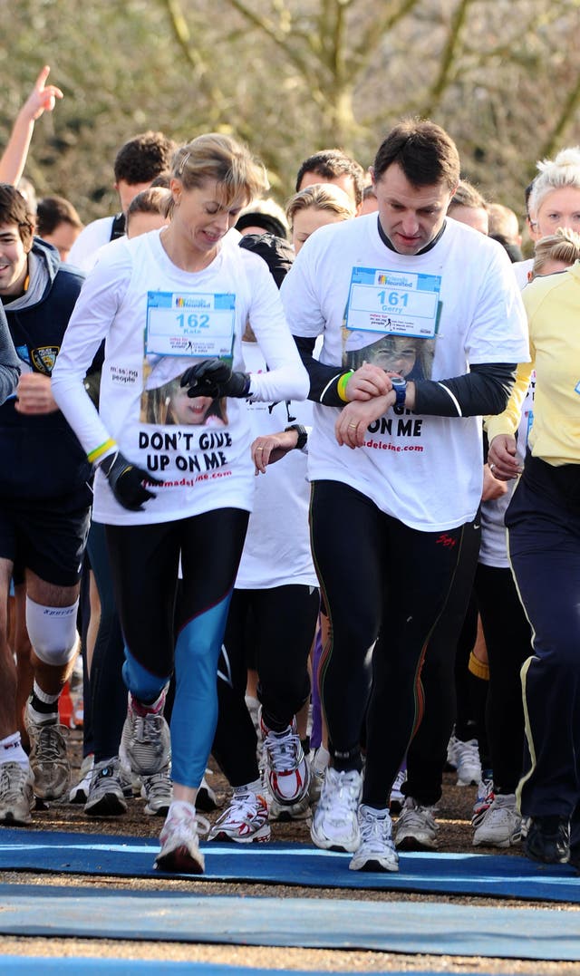 <p>Kate and Gerry McCann take part in the ‘Miles For Missing People’ 10km run in Hyde Park in 2010</p>