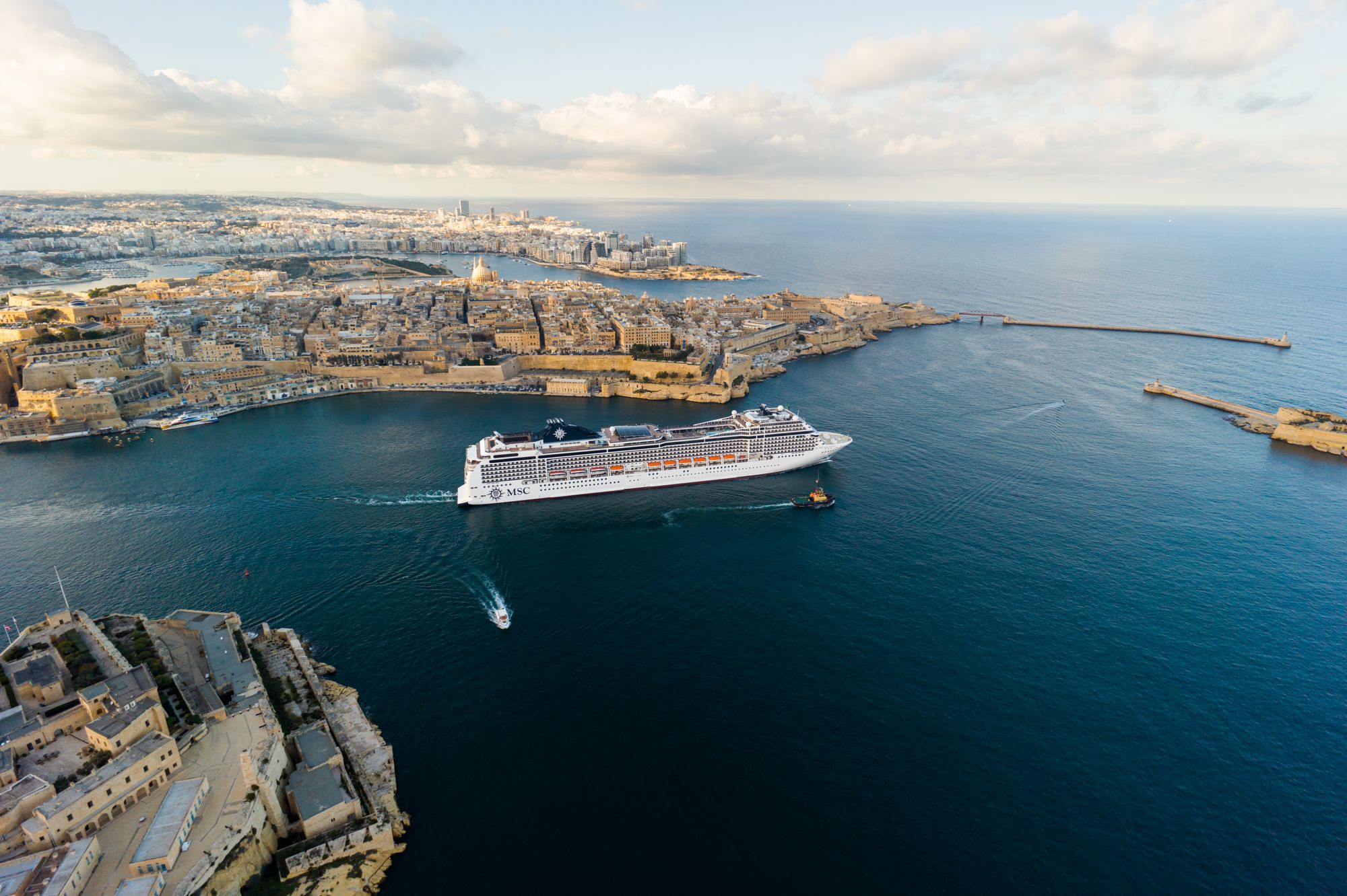 <p>The revamped MSC Magnifica leaving Palumbo Malta Shipyard in Malta</p>