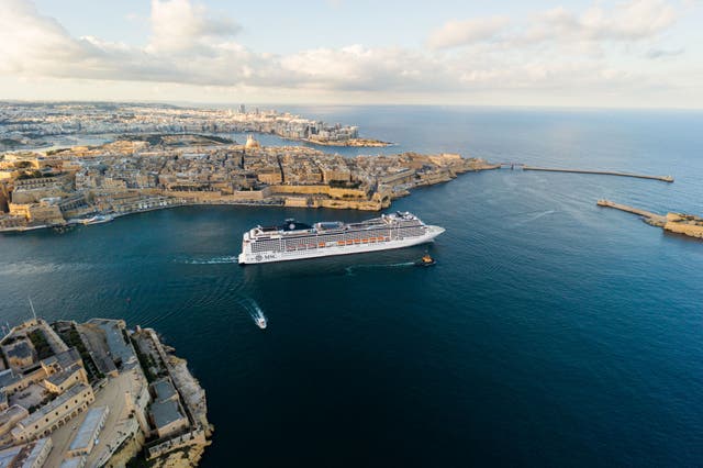 <p>The revamped MSC Magnifica leaving Palumbo Malta Shipyard in Malta</p>