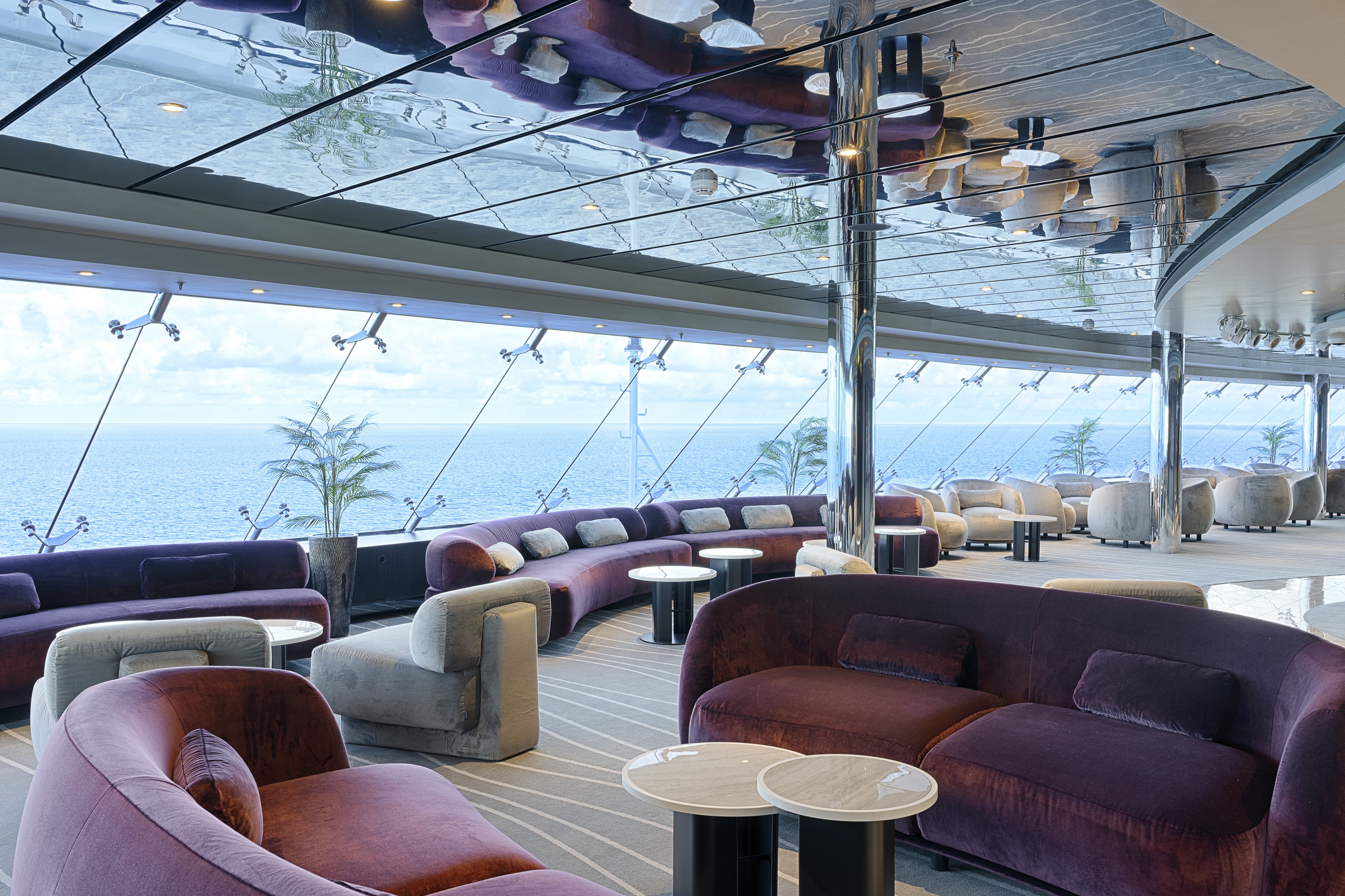 The TopSail Lounge in MSC's Yacht Club provides unrivalled sea views