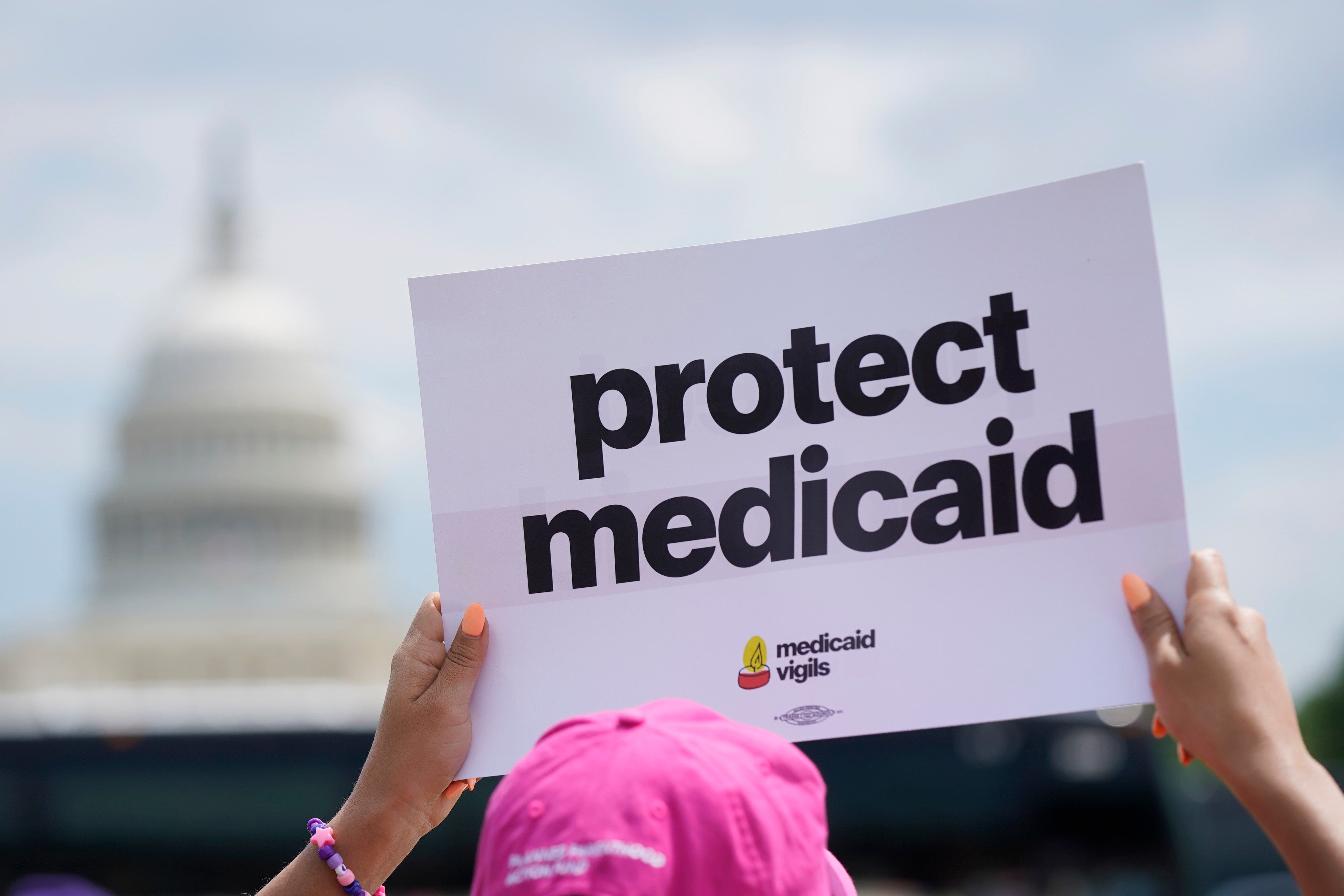 WASHINGTON, DC - MAY 08: Care advocates attend 24-hour vigil at U.S. Capitol to share stories and urge lawmakers to protect Medicaid on May 07, 2025 in Washington, DC. (Photo by Leigh Vogel/Getty Images for Caring Across Generations)