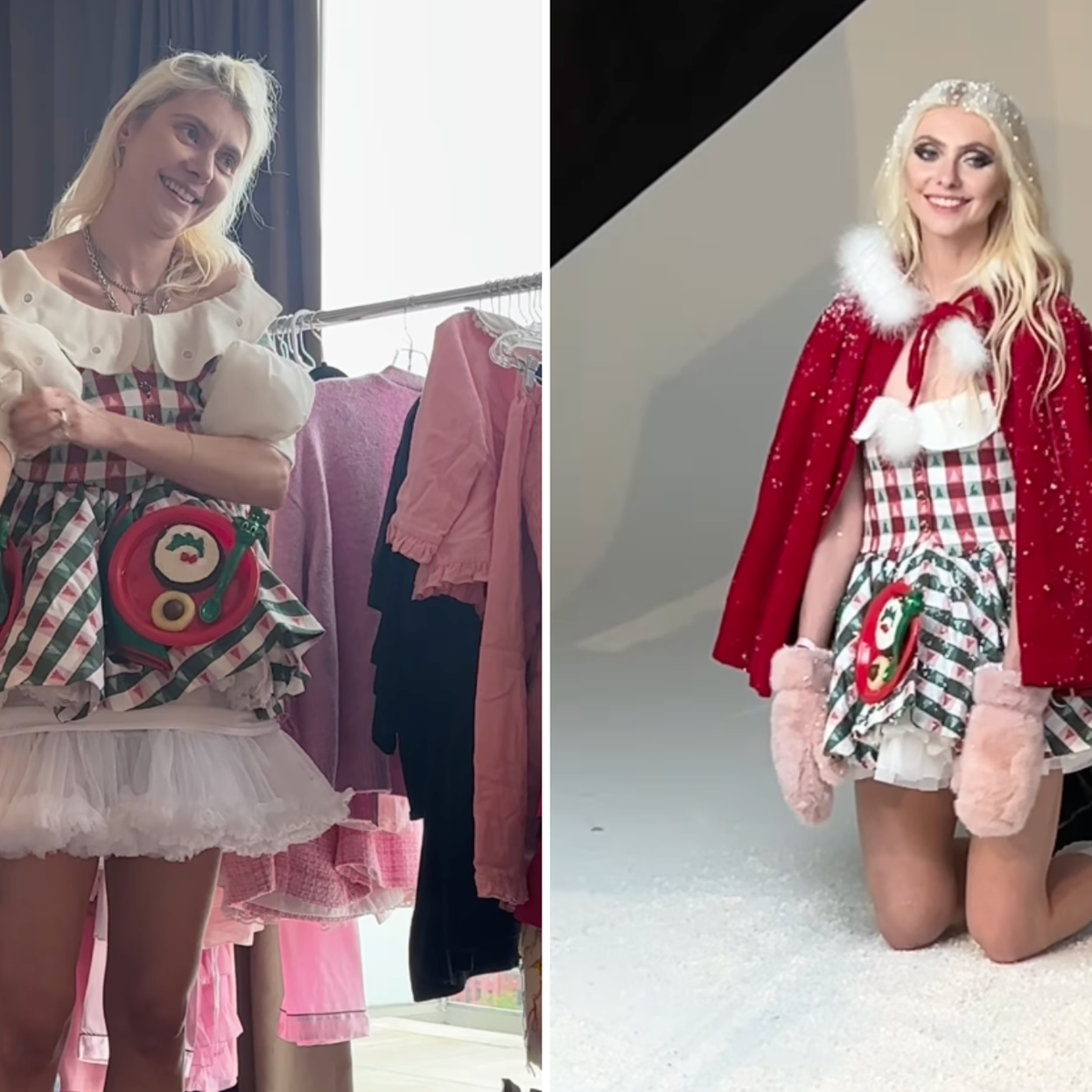 cindy lou who green dress Women's Classic Holiday Plaid Flannel Nightgown