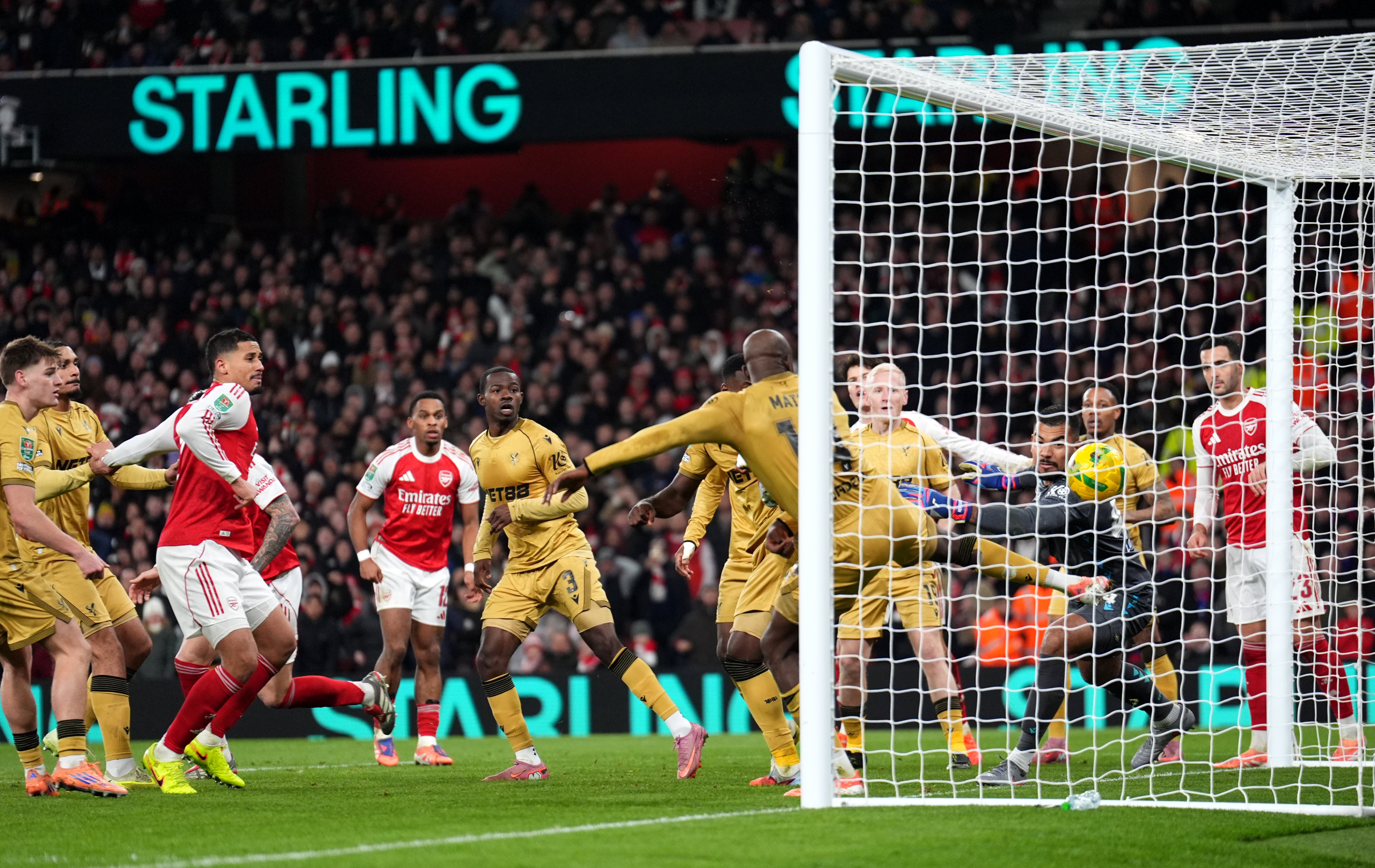 Maxence Lacroix scored an own goal before his shoot-out miss (Mike Egerton/PA)