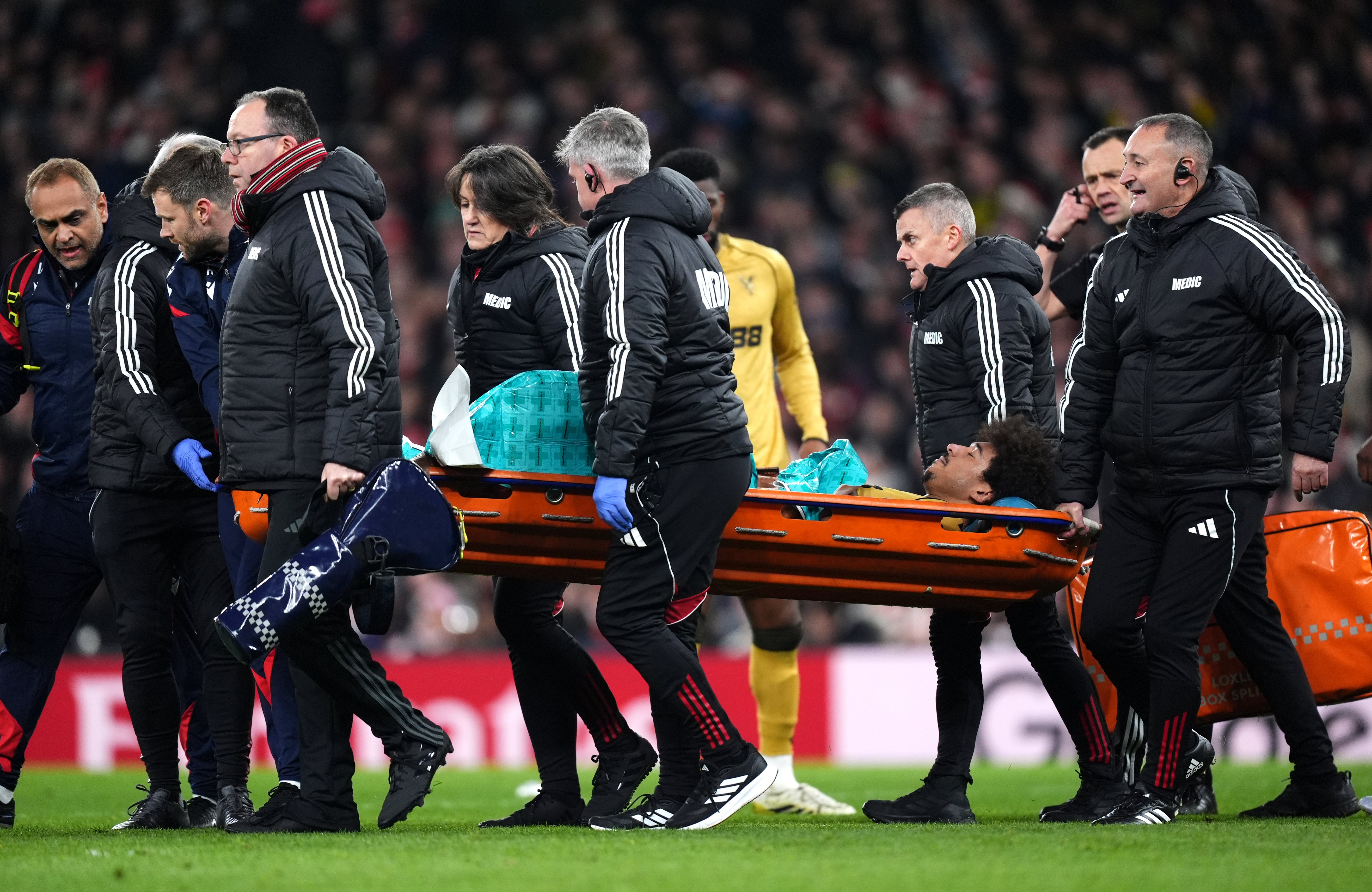 Chris Richards terpaksa keluar di babak kedua (Mike Egerton/PA)