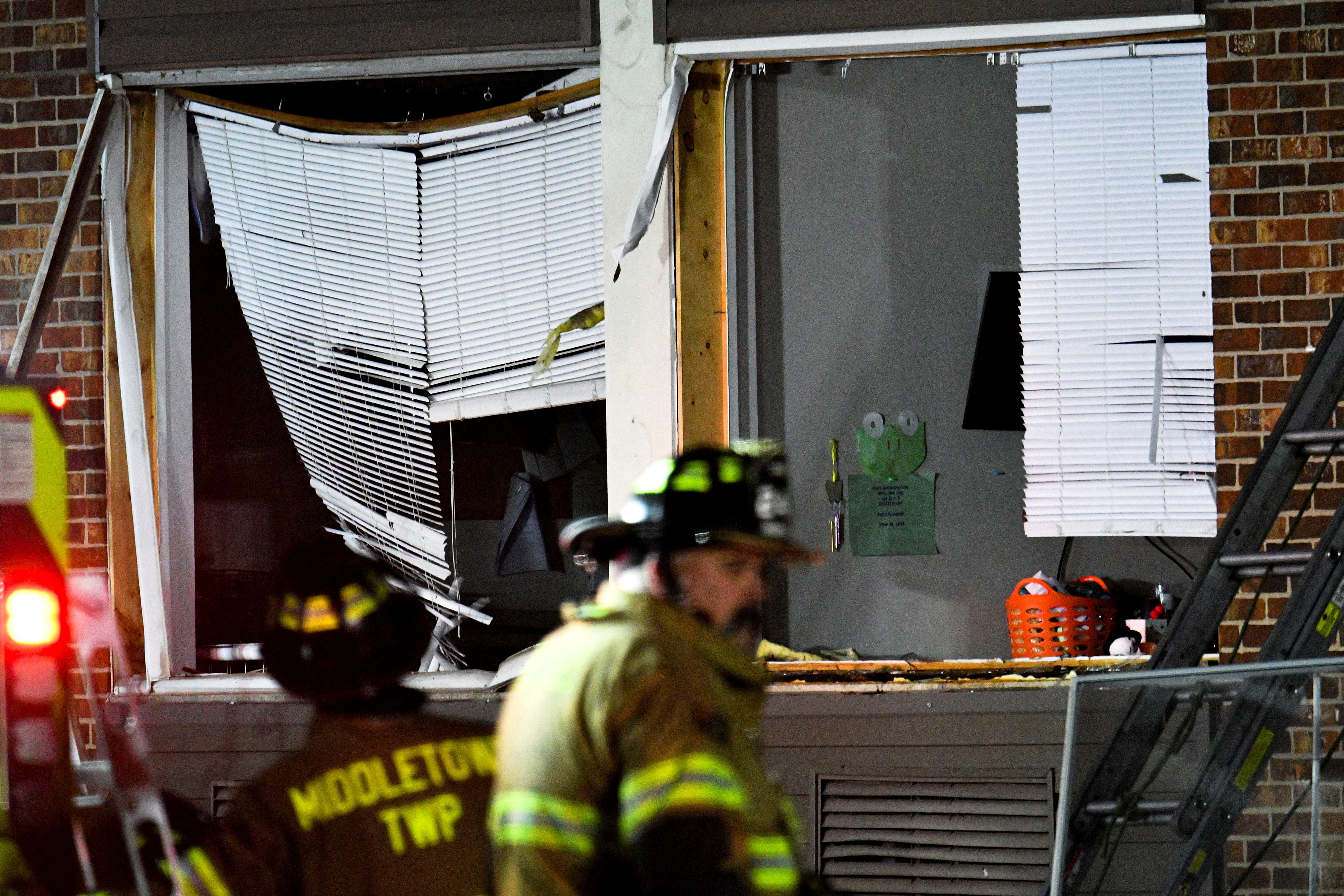 There was structural damage to the building, including blown out windows and a roof that had collapsed