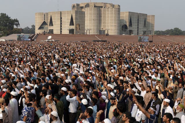 <p>Mourners attend the funeral of assassinated youth leader Sharif Osman Hadi in Dhaka on 20 December 2025</p>