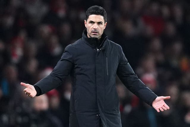 Mikel Arteta was frustrated that Arsenal needed penalties to see off Crystal Palace (Mike Egerton/PA)