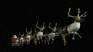 Leading the way is one of the world's best and most reliable navigators, Rudolf the Red-Nosed Reindeer