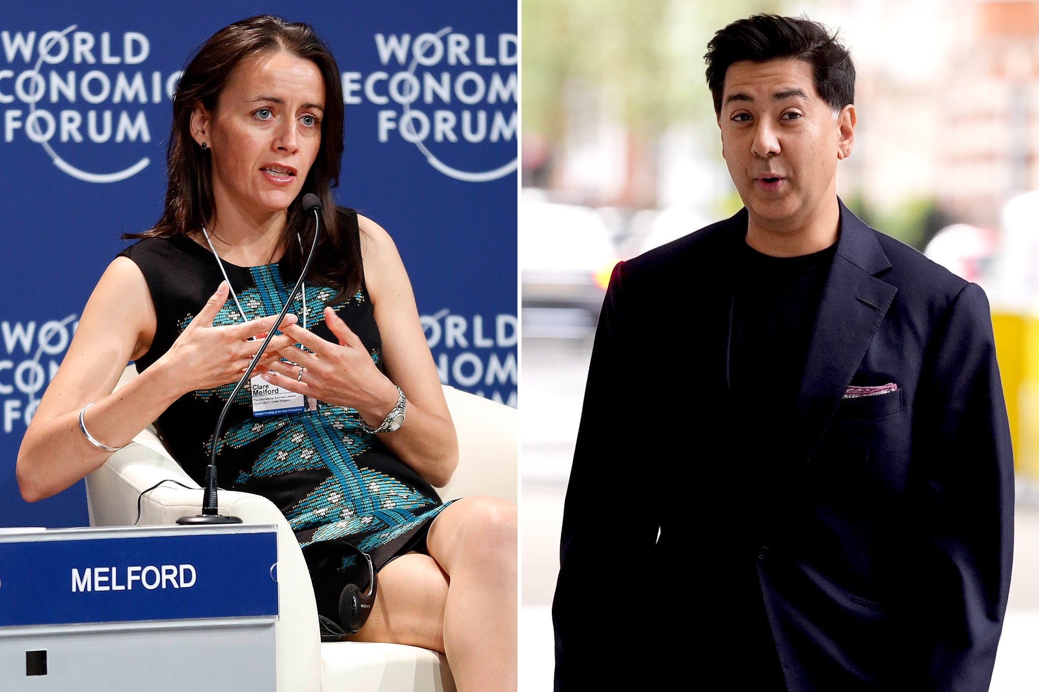 <p>Clare Melford, CEO of the Global Disinformation Index (left), and Imran Ahmed, the head of Centre for Countering Digital Hate (right), have been banned from the US</p>