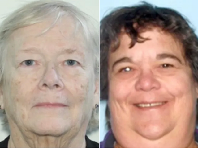<p>Christine Abbott (left) and Donna Slavin (right) are in custody and charged with animal cruelty after 13 dead dogs were found at their home</p>