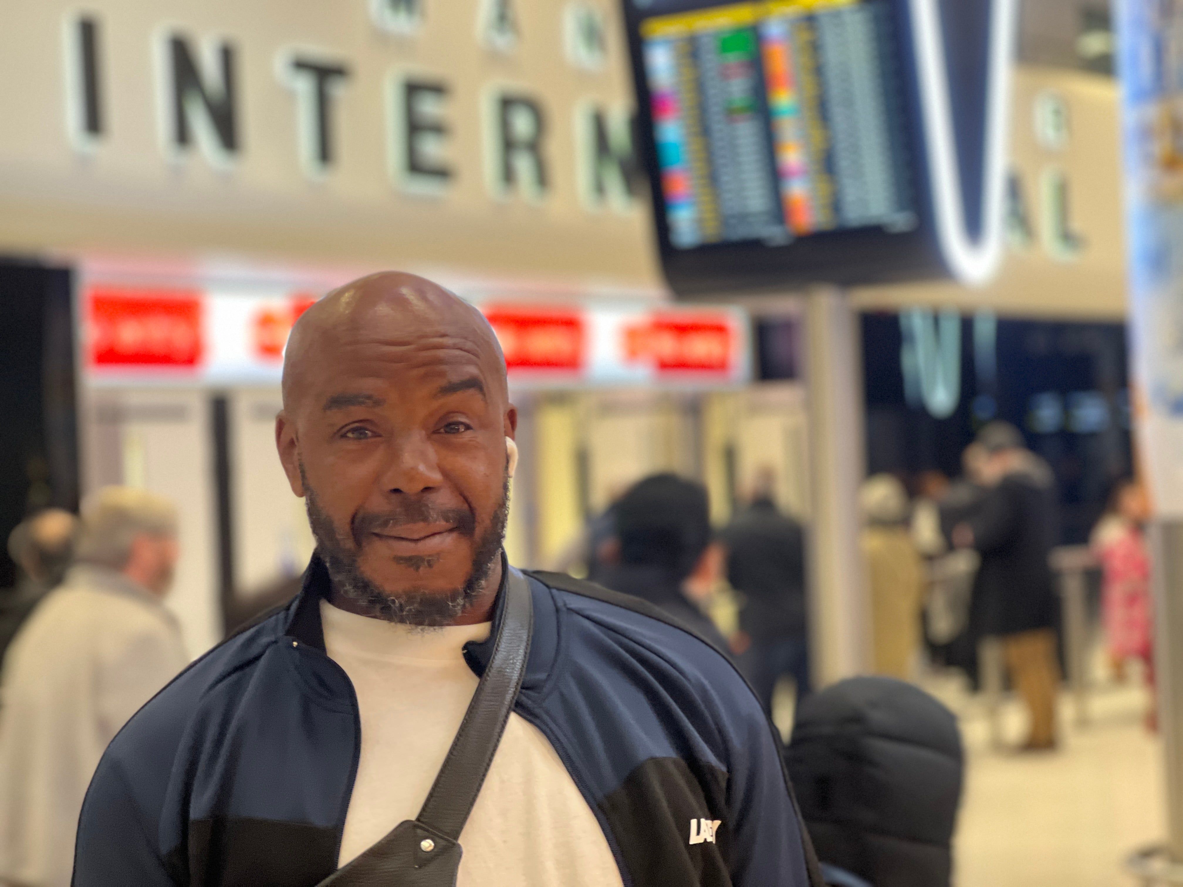  Qatar Airways passenger Karl Touzalin at Manchester airport