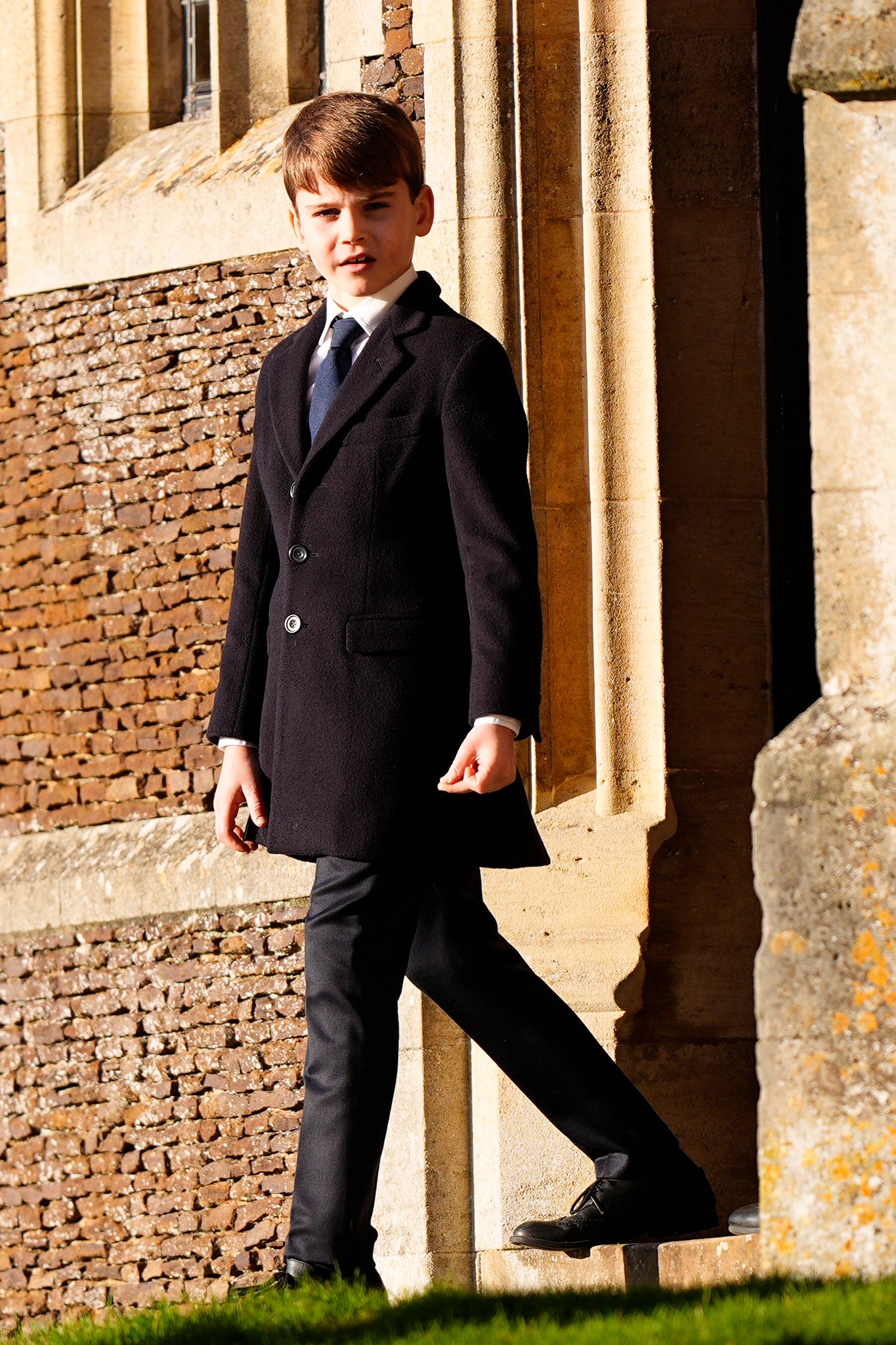 Prince Louis leaving the Christmas Day morning church service