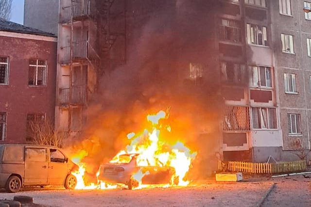 <p>An apartment building damaged during a Russian drone strike on Christmas Eve</p>