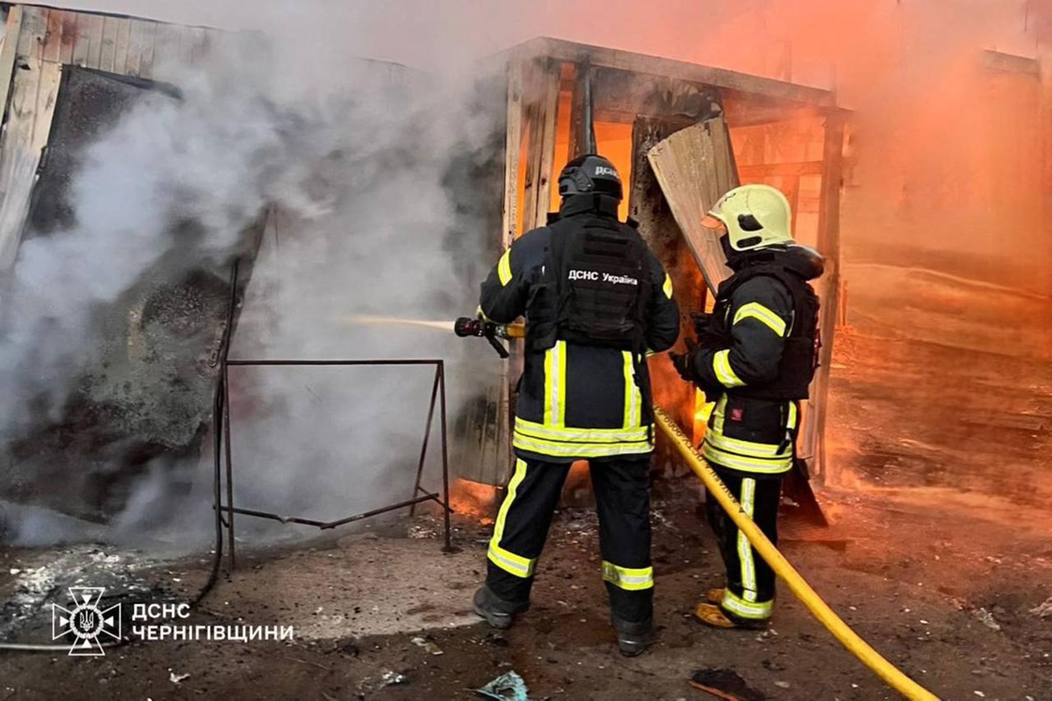 Emergency services battled the blaze