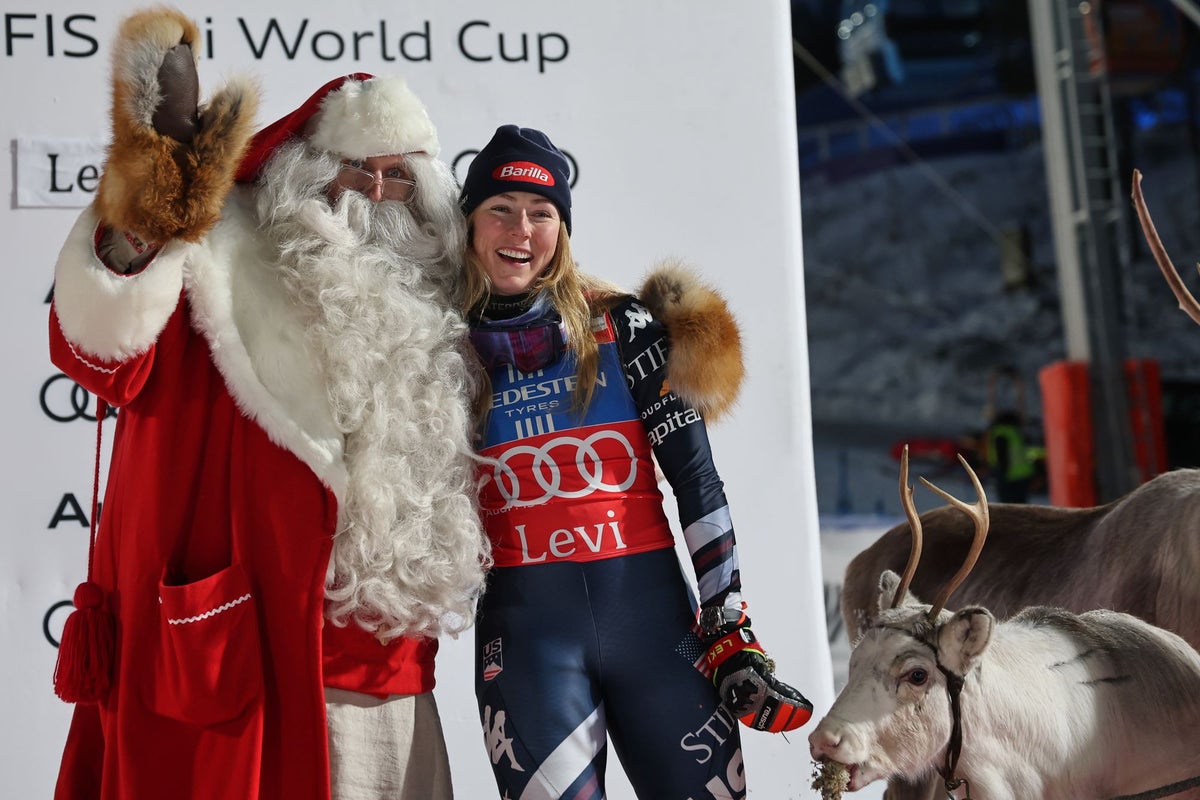 Mikaela Shiffrin sweeps slalom as Olympics approach