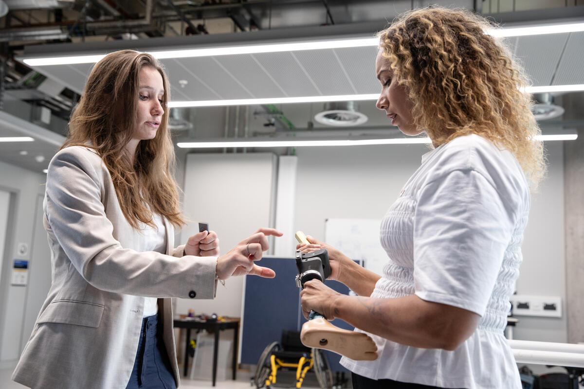 Singer Leona Lewis at the Centre for Paediatric Blast Injury Studies at Imperial College London