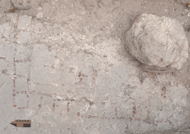 <p>A drone image of the game board</p>