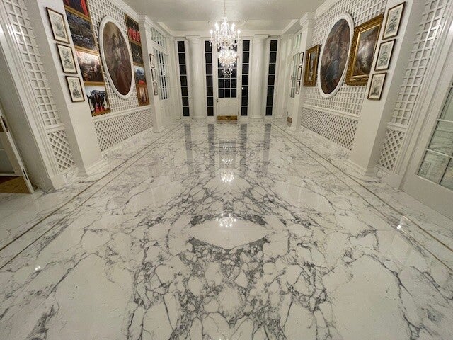 President Donald Trump shared a photo of the renovated Palm Room, which was completed in September