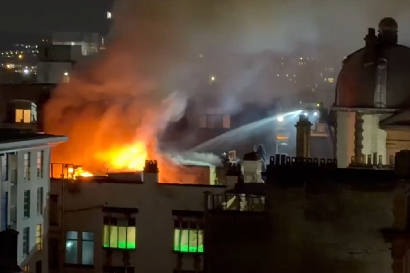 <p>A fire broke out in central Glasgow on Saturday evening</p>