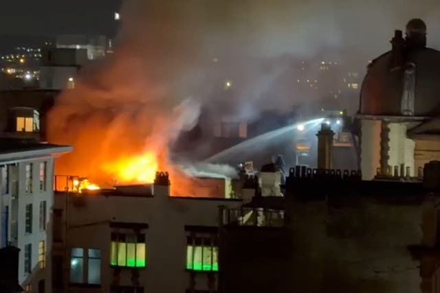 <p>A fire broke out in central Glasgow on Saturday evening</p>