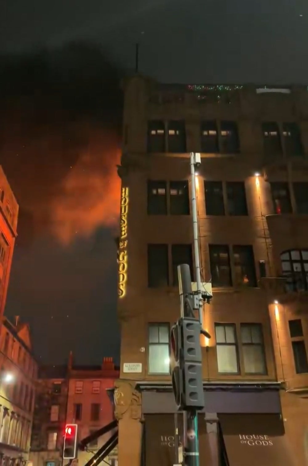 A street is closed and hotel guests were evacuated