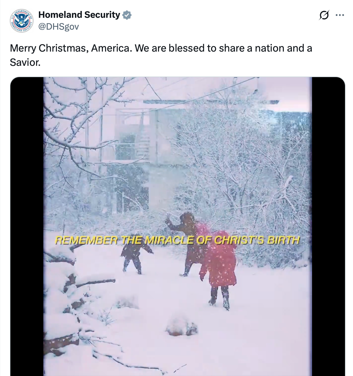 Posts shared by Trump administration officials and government agencies used explicitly religious messaging on Christmas