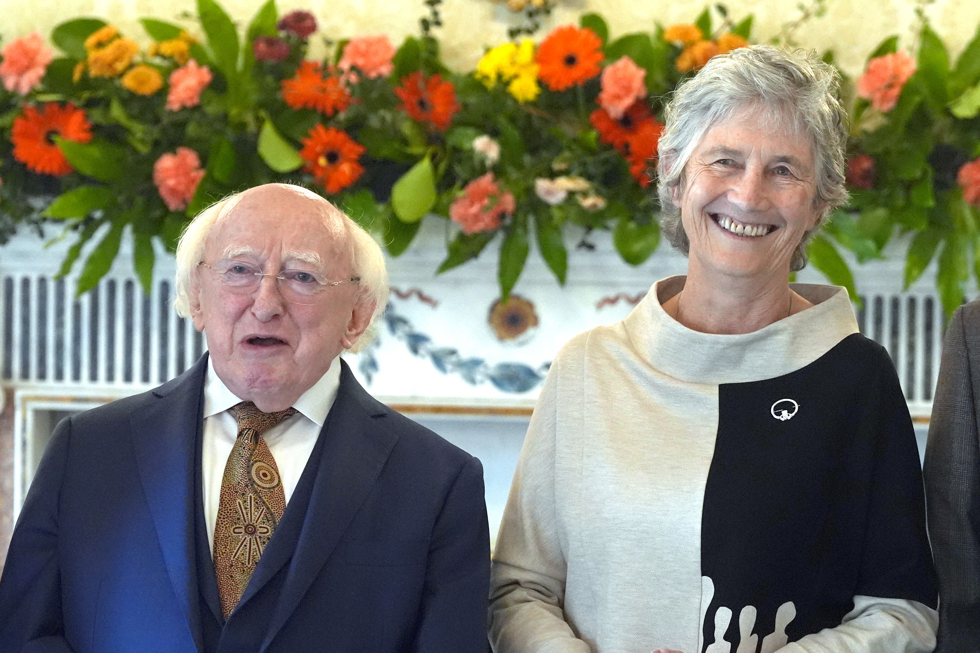 President Michael D Higgins receives Catherine Connolly at Aras an Uachtarain, Dublin, ahead of her inauguration as the 10th President of Ireland (Brian Lawless/PA)