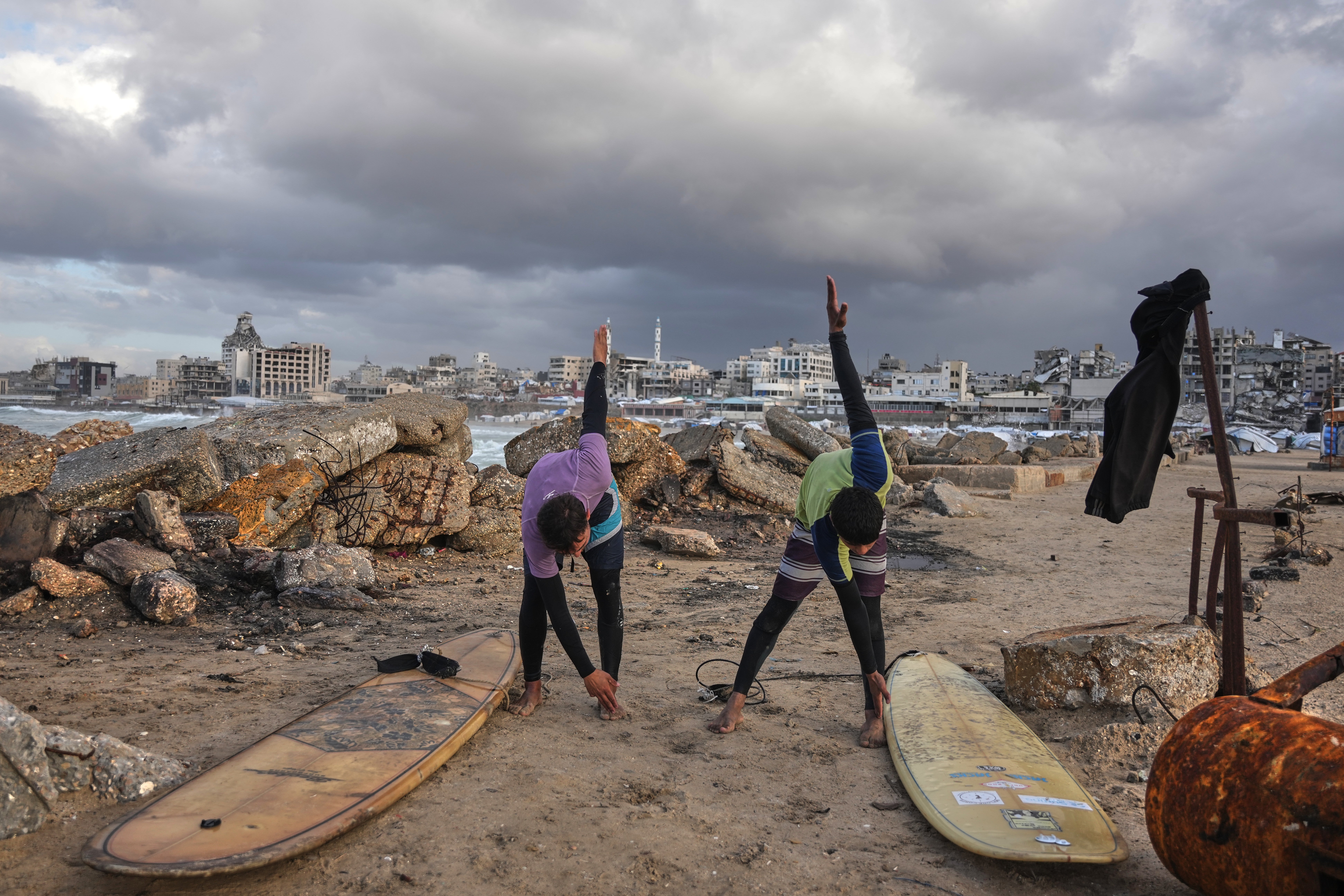 APTOPIX Israel Palestinians Gaza Surfers