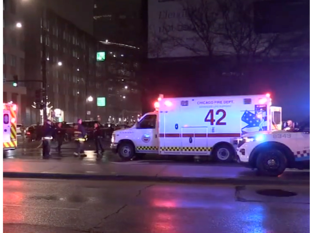 <p>One person is dead and three others injured after a group of gunmen opened fire on a Lamborghini SUV in Chicago early Sunday</p>