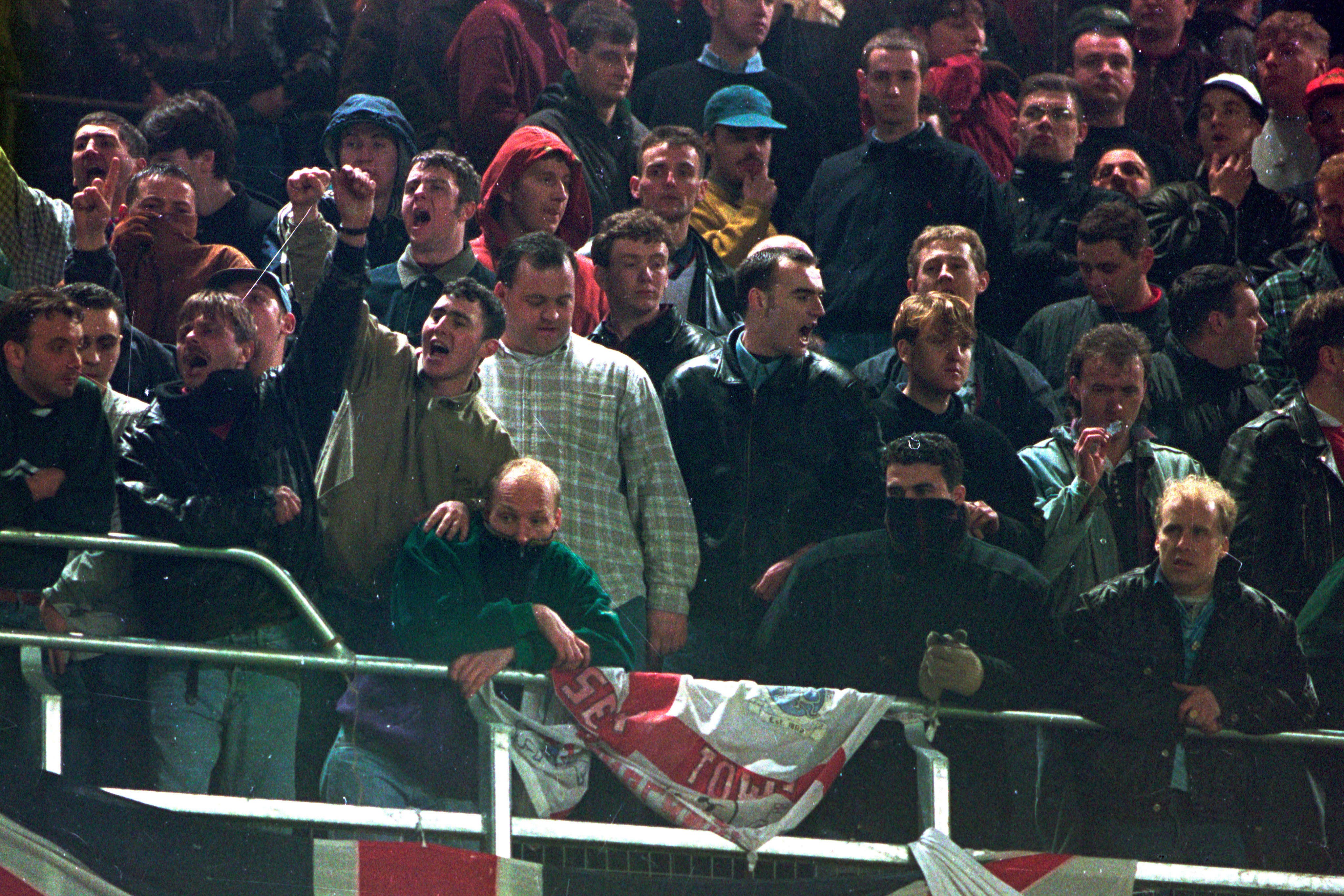 English fans rioted during a friendly at Lansdowne Road in 1995 (PA)