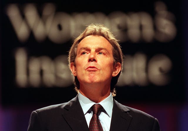 <p>Tony Blair before his infamous 2000 WI speech in Wembley</p>