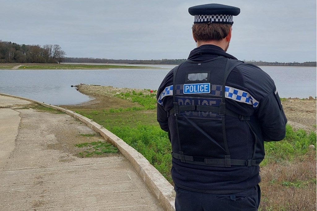 <p>Police at Hanningfield Reservoir, Chelmsford</p>