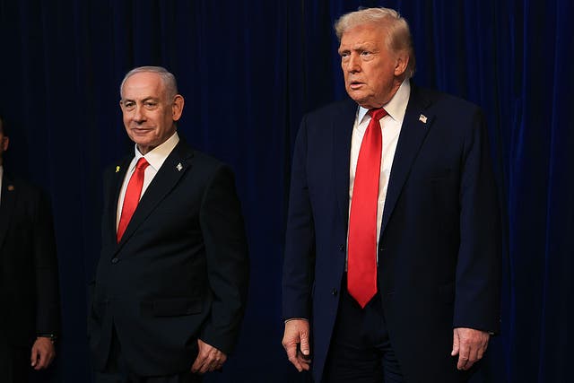 <p>Donald Trump and Benjamin Netanyahu gathered on Monday at the 'Winter White House' for talks on ending the war in Gaza</p>