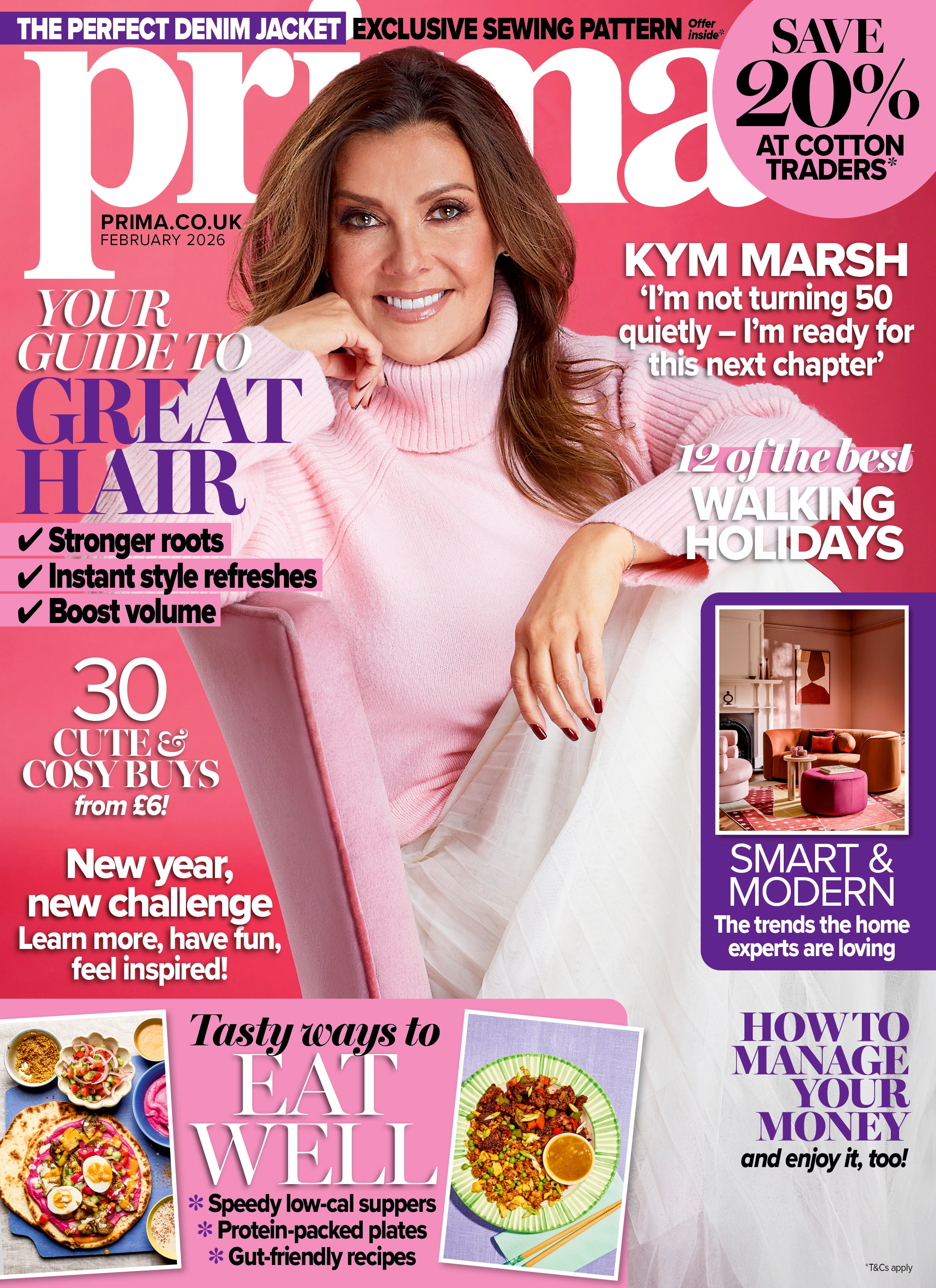 Kym Marsh on the cover of Prima magazine