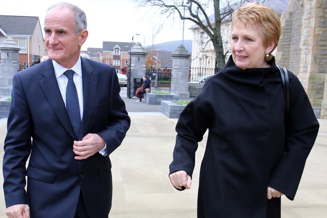 Former Irish president Mary McAleese with her husband Martin (Paul Faith/PA)