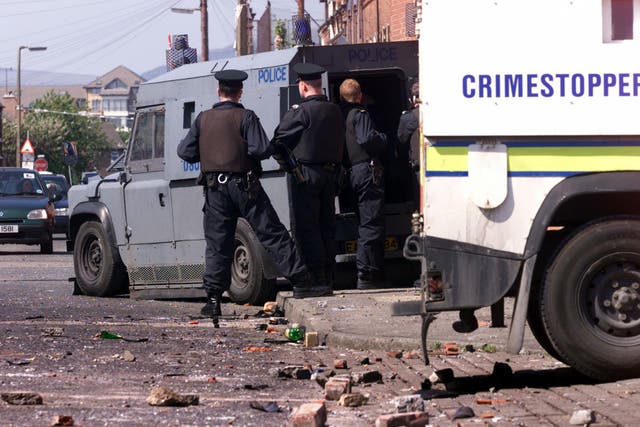 There was sustained violence in the Short Strand area of Belfast in 2002 (Paul Faith/PA)
