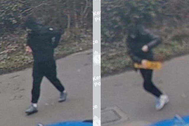 CCTV images of two men police would like to speak to after a fatal collision (Kent Police/PA)