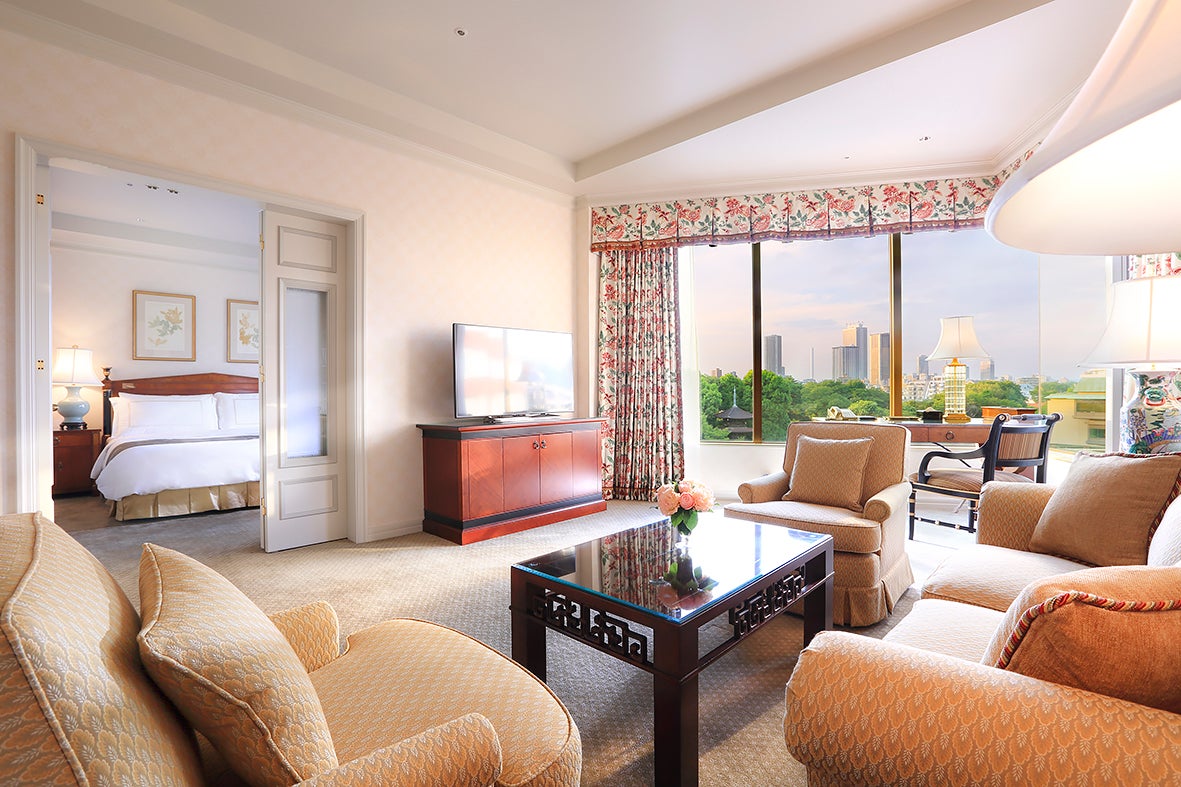 Some rooms come with living rooms and views over the garden