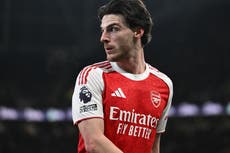 Declan Rice adds to Arsenal injury crisis by missing Aston Villa clash