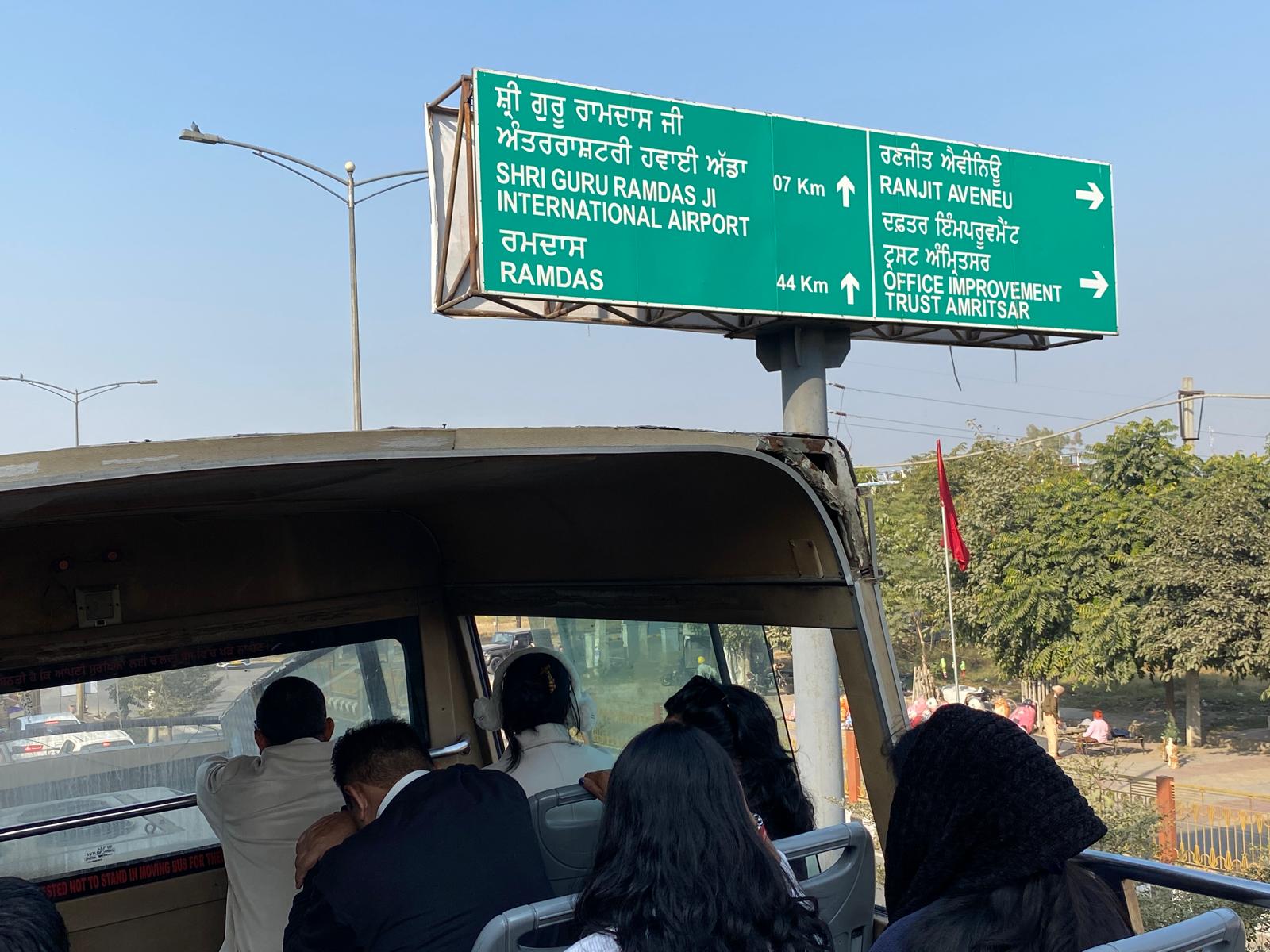 On course: Sign for Amritsar airport